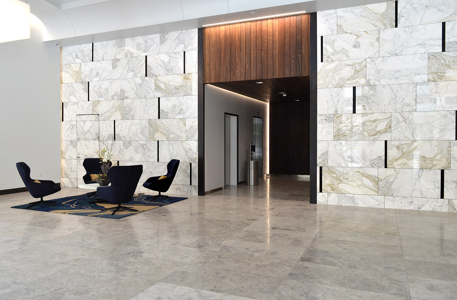 Calacatta Borghini marble featured on lobby walls
